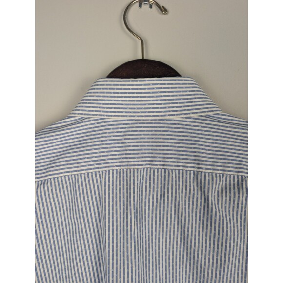 Van Heusen Men's Regular Fit Pinstripe Long Sleeve Dress Shirt Blue 16 34/35 - Picture 7 of 13